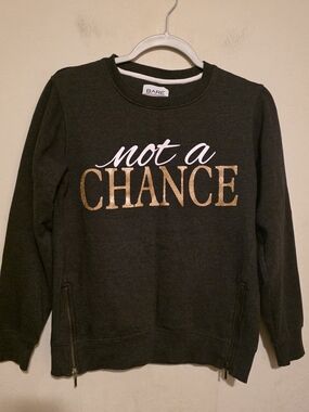 Bare Denim "Not a Chance" Charcoal Crewneck Sweatshirt  Size Large